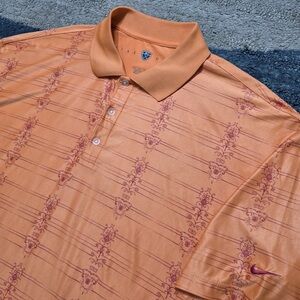 Nike Golf Texas Longhorns Burnt Orange Dri-FIT Polo Shirt Men’s XL Floral
